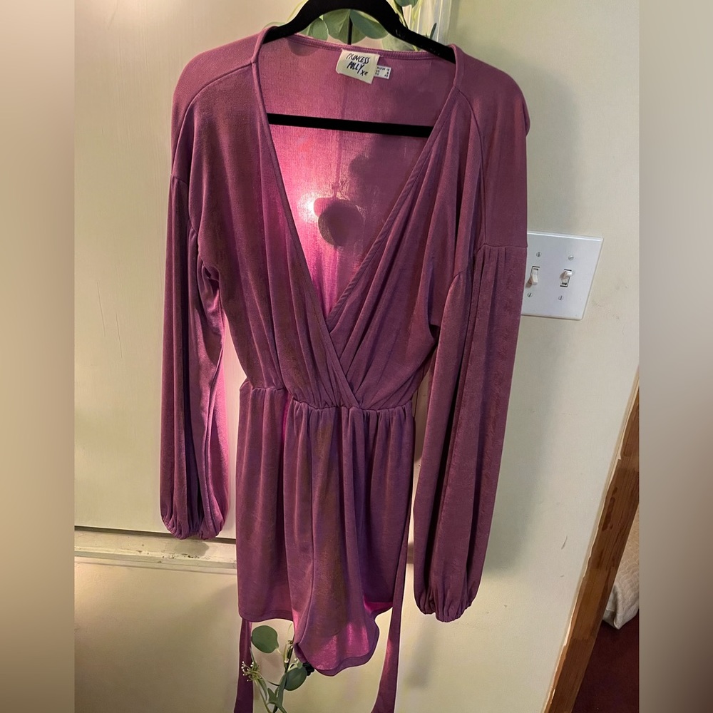 Princess polly purple/pink romper with tie size 8